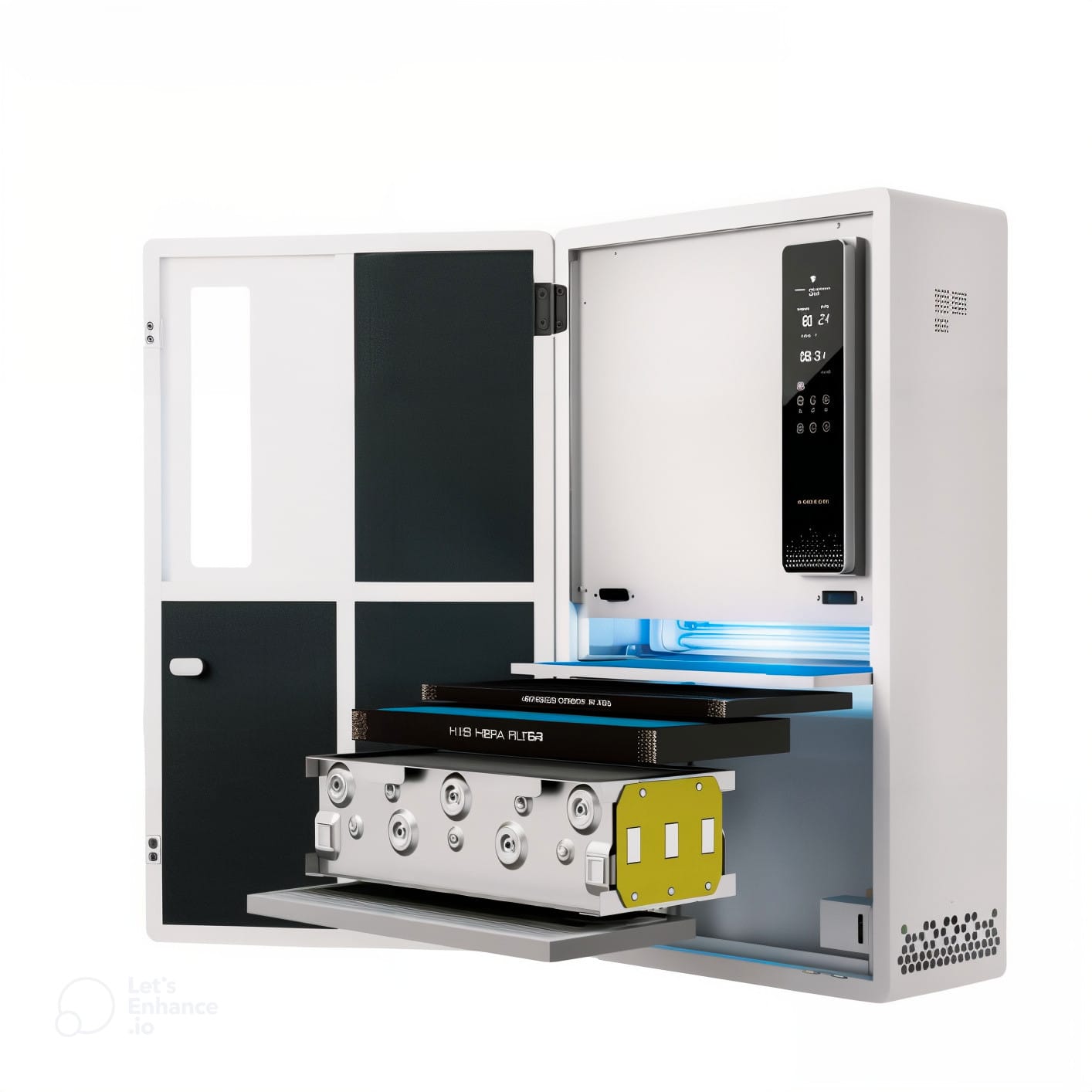 Isolation chamber showing steel, glass and insulated panels